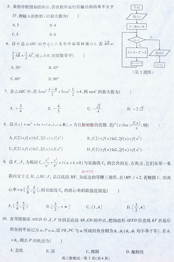 2014杭州二模数学题及答案