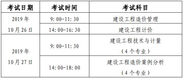 考试时间安排